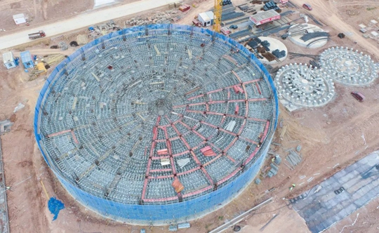 邦普宜化項(xiàng)目標(biāo)志性建筑“鳥巢”初具雛形！(圖1)